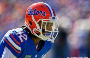 University of Florida defensive back C.J. McWilliams lines up on defense against the Idaho Vandals- Florida Gators football- 1280x853