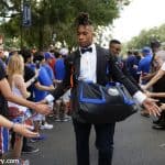 University of Florida defensive back John Huggins during Gator Walk before the Florida Gators game against Colorado State- Florida Gators football- 1820x853