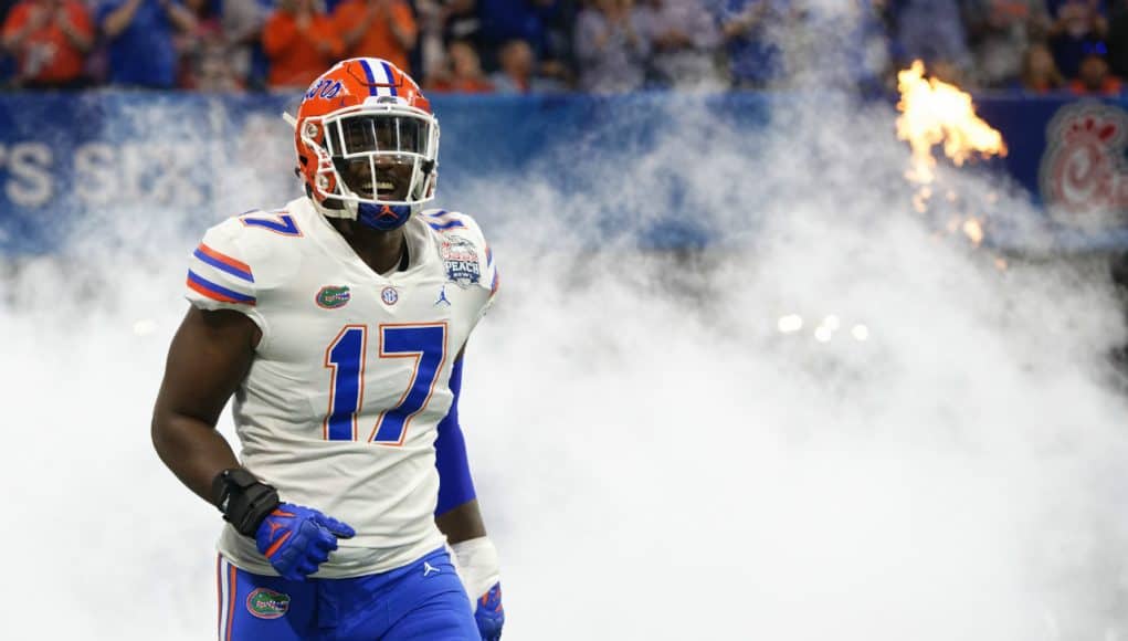 University of Florida defensive lineman Zach Carter takes the field before the Peach Bowl- Florida Gators football- 1280x853