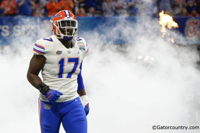 University of Florida defensive lineman Zach Carter takes the field before the Peach Bowl- Florida Gators football- 1280x853