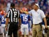 University of Florida head coach Dan Mullen talking to a Big 12 referee during the Florida Gators 24-20 win over Miami- Florida Gators football- 1280x853