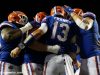 University of Florida quarterback Feleipe Franks celebrates with teammates after scoring a touchdown to put Florida up 24-20 over Miami- Florida Gators football-1280x853