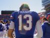 University of Florida quarterback Feleipe Franks talks with Brian Johnson during the Florida Gators win over Idaho- Florida Gators football- 1280x848