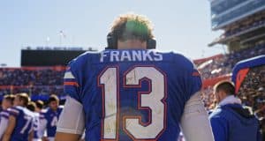 University of Florida quarterback Feleipe Franks talks with Brian Johnson during the Florida Gators win over Idaho- Florida Gators football- 1280x848