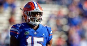 University of Florida receiver Jacob Copeland on the field during the Florida Gators win over Idaho in 2018- Florida Gators football- 1280x853