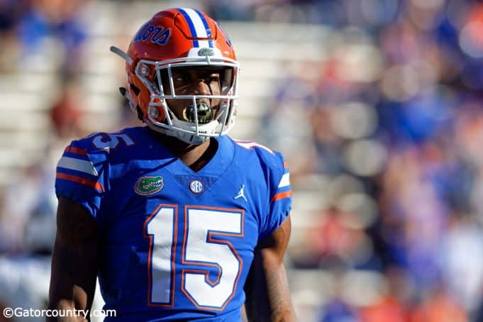 University of Florida receiver Jacob Copeland on the field during the Florida Gators win over Idaho in 2018- Florida Gators football- 1280x853