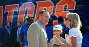 Florida Gators head coach Dan Mullen at Gator Walk before the UT Martin game- 1280x853