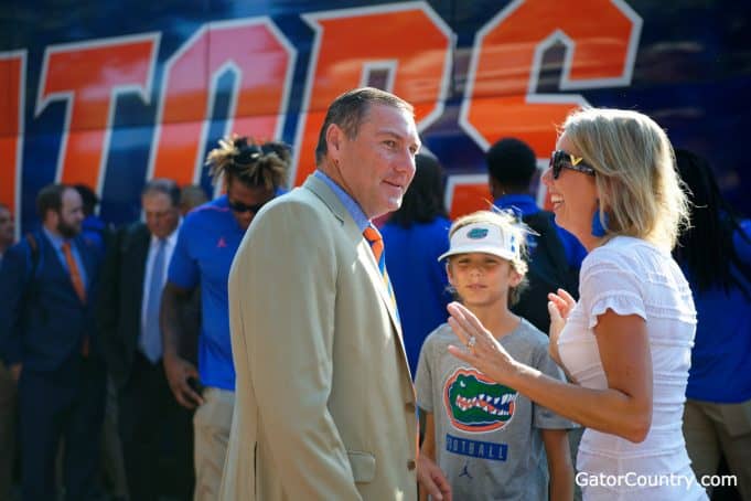 Florida Gators head coach Dan Mullen at Gator Walk before the UT Martin game- 1280x853