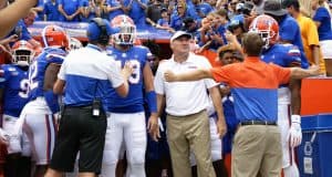 Florida Gators head coach Dan Mullen before the Gators in the Swamp- 1280x1024