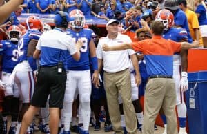 Florida Gators head coach Dan Mullen before the Gators in the Swamp- 1280x1024