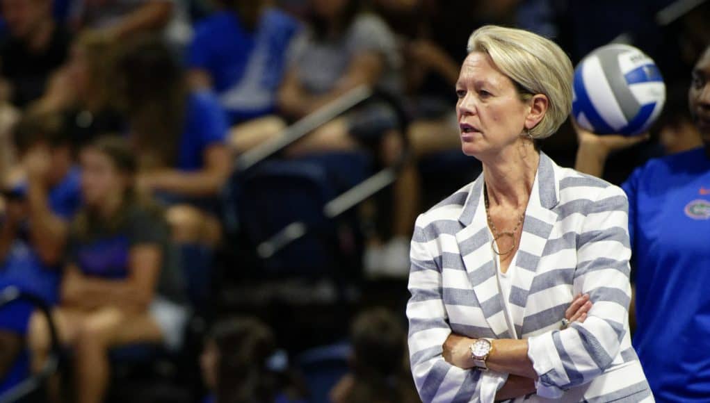 Florida Gators head coach Mary Wise coaches the Gators in 2019- 1280x853