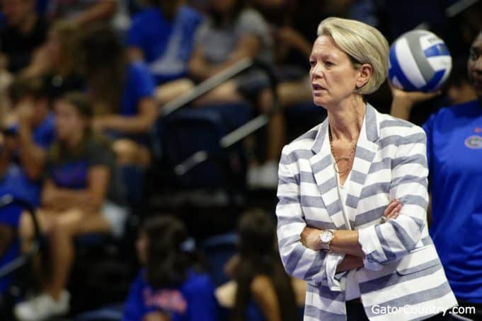 Florida Gators head coach Mary Wise coaches the Gators in 2019- 1280x853