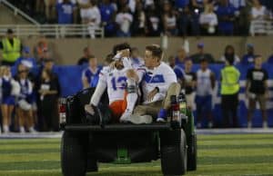 Florida Gators quarterback Feleipe Franks is carted off the field against Kentucky- 1280x882