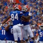 Florida Gators tight end Kyle Pitts celebrates his first quarter touchdown- 1280x853