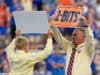 George Edmondson’s grandchildren lead Ben Hill Griffin in the Mr. Two Bits cheer in before the Gators’ game against UT Martin in honor of their grandfather- Florida Gators football- 1280x853