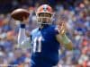 University of Florida quarterback Kyle Trask throws a pass in a win over the Tennessee Volunteers- Florida Gators football- 1280x854