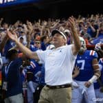 Florida Gators head coach Dan Mullen enters the Swamp before the Auburn game- 1280x853