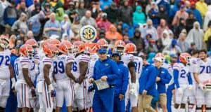 Florida Gators head coach Dan Mullen looks on during the South Carolina game in 2019- 1280x853