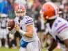 Florida Gators quarterback Kyle Trask throws to Kyle Pitts against South Carolina- 1280x964