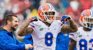 Florida Gators receiver Trevon Grimes celebrates a Gators touchdown- 1280x896
