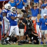 Florida Gators running back Lamical Perine celebrates after scoring against Auburn- 1280x853