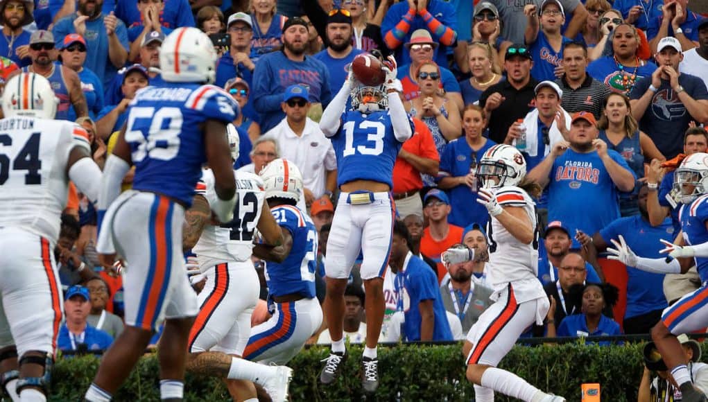 Florida Gators safety Donovan Stiner intercepts a Auburn pass- 1280x854