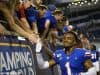 University of Florida cornerback CJ Henderson greeting fans after the Florida Gators win over Miami in the 2019 season opener- Florida Gators football- 1280x853