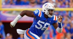 University of Florida lineman Jon Greenard rushes the quarterback during the Gators homecoming win over Auburn- Florida Gators football- 1280x854