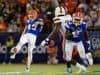 University of Florida punter Tommy Townsend punts the ball in the 2019 season opener against the Miami Hurricanes- Florida Gators football- 1280x853
