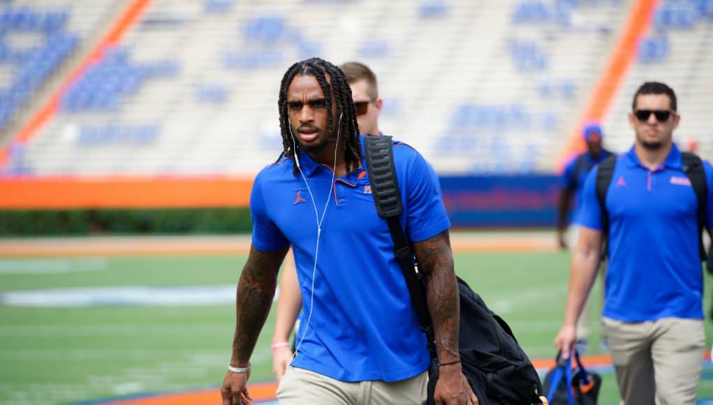 University of Florida receiver Tyrie Cleveland during Gator Walk before the Florida Gators game against Towson- Florida Gators football- 1280x853