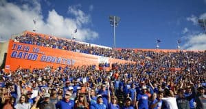 University of Florida fans cheer on as the Florida Gators beat the Vanderbilt Commodores 56-0 in 2019- Florida Gators football- 1280x853