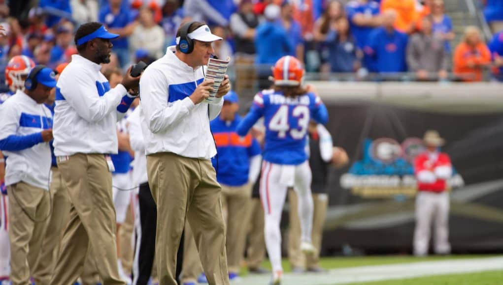 Florida Gators head coach Dan Mullen during the Georgia game 2019- 1280x853