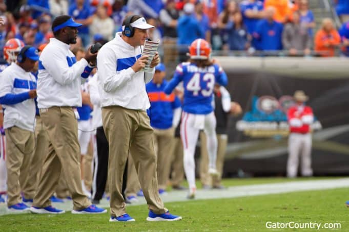 Florida Gators head coach Dan Mullen during the Georgia game 2019- 1280x853