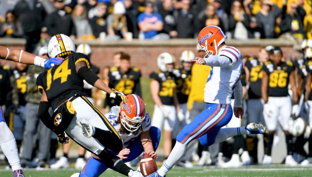 Florida Gators kicker Evan McPherson kicks a field goal against Missouri- 1280x819