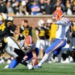 Florida Gators kicker Evan McPherson kicks a field goal against Missouri- 1280x819