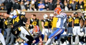 Florida Gators kicker Evan McPherson kicks a field goal against Missouri- 1280x819