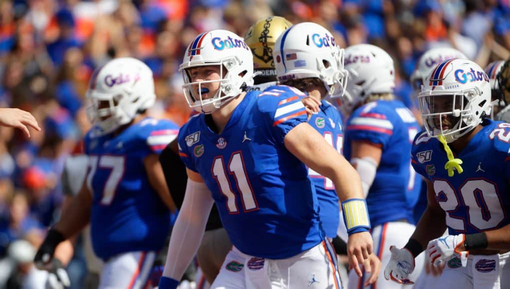 Florida Gators quarterback Kyle Trask scores against Vandy- 1280x853