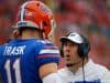 Florida Gators quarterback Kyle Trask talks to Dan Mullen during the UGA game- 1280x853