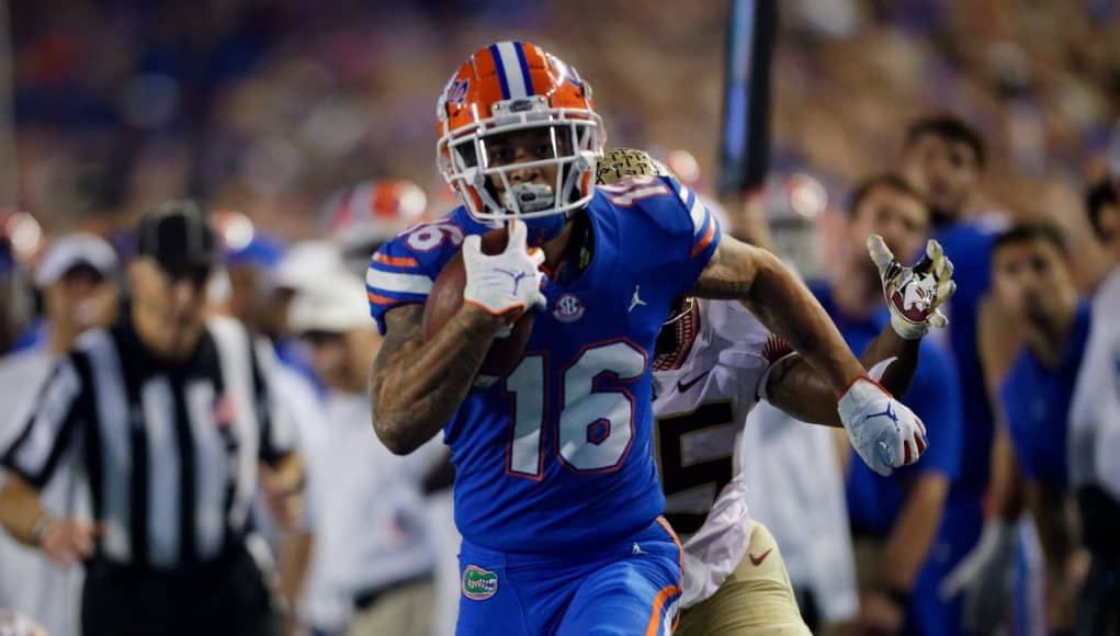 Florida Gators receiver Freddie Swain scores against FSU- 1280x853