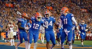 Florida Gators receiver Van Jefferson celebrates a touchdown against FSU- 1280x852