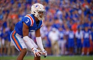 University of Florida cornerback Marco Wilson lines up on defense during the Florida Gators homecoming win over Auburn- Florida Gators football- 1280x853