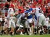 University of Florida defensive end Jon Greenard gets through the Georgia offensive line in pursuit of Jake Fromm- Florida Gators football- 1280x853