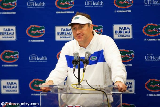 University of Florida head football coach Dan Mullen addresses the media after the Florida Gators’ 24-17 loss to Georgia- Florida Gators football- 1280x853