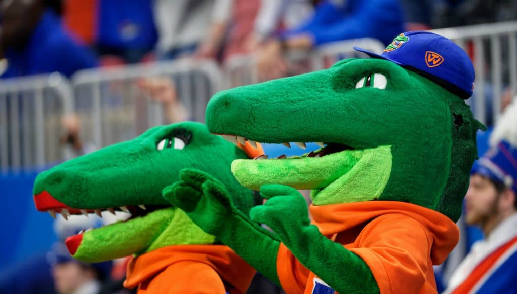 University of Florida mascots Albert and Alberta cheer on the Florida Gators during the 2019 Chick-Fil-A Bowl- Florida Gators football- 1280x853