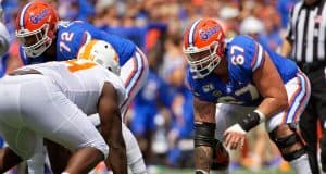 University of Florida offensive lineman Chris Bleich in his stance before the ball is snapped- Florida Gators football- 1280x853