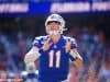 University of Florida quarterback Kyle Trask runs out on to the field before the Florida Gators game against Vanderbilt- Florida Gators football- 1280x853