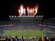 Fireworks light up the sky after the Florida Gators score a touchdown against Florida State- Florida Gators football- 1280x620