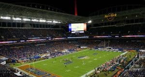 The view in Miami as the Florida Gators and Virginia Cavaliers play in the 2019 Capital One Orange Bowl- Florida Gators football- 1280x853