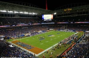 The view in Miami as the Florida Gators and Virginia Cavaliers play in the 2019 Capital One Orange Bowl- Florida Gators football- 1280x853