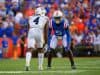 University of Florida cornerback Kaiir Elam lines up against Auburn receiver Noah Igbinoghene during the Gators’ homecoming win- Florida Gators football- 1280x853